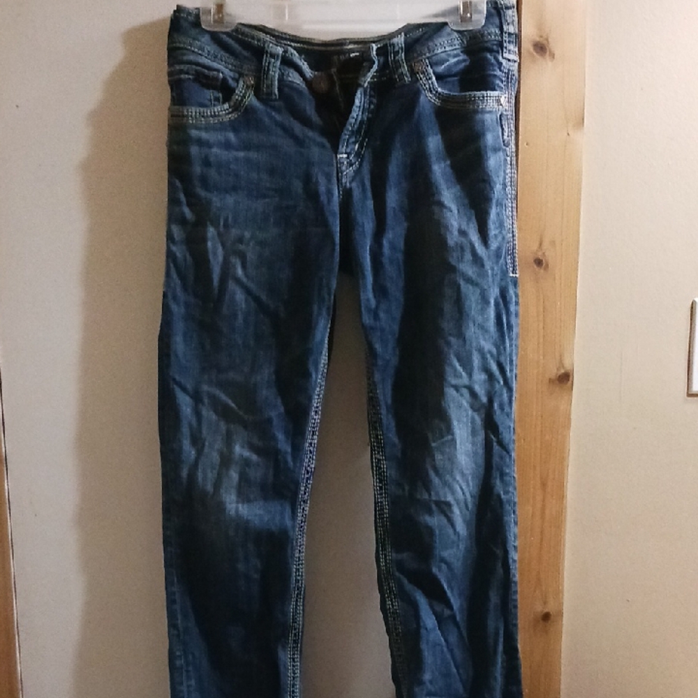 Silver Jeans Women's Straight Leg Denim in Medium Blue Wash
